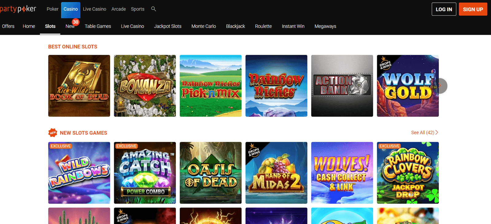 exclusivités jeux casino en ligne