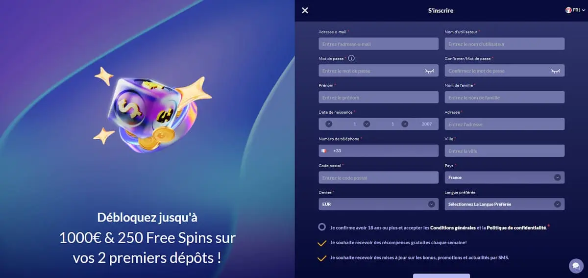 inscription test shiny wild casino